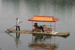 bamboo raft on Li River, Guilin