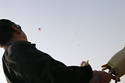 Man flying kite, Nanjing