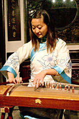 Girl playing guzheng, Master of the Nets Garden, Suzhou