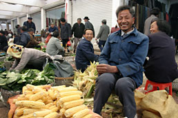 Vegetable section, Tongli market